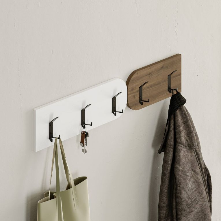 Mobile da ingresso sospeso 3 ante quercia e bianco 104x52h cm - Riga