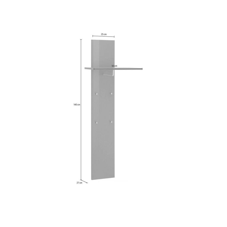 Mobile da ingresso sospeso antracite lucido 50x140h cm - Etesia