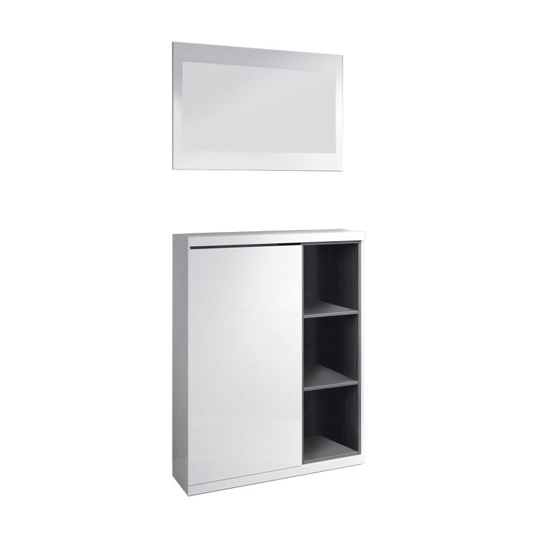 Mobile da ingresso sospeso bianco e grigio cenere 79x108h cm - Volturno