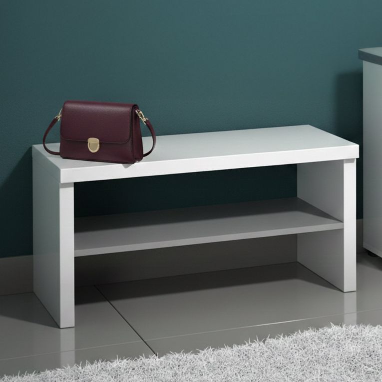 Mobile da ingresso sospeso bianco lucido e antracite 80x40h cm - Trivia