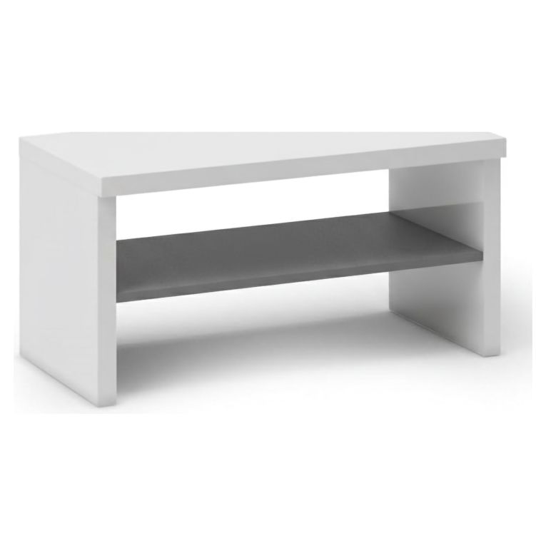 Mobile da ingresso sospeso bianco lucido e antracite 80x40h cm - Trivia