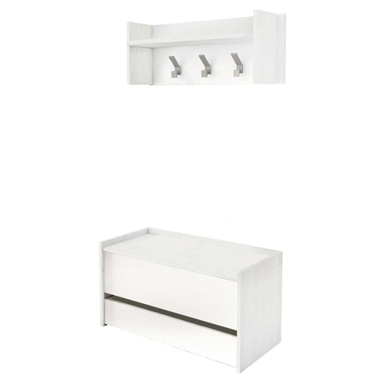 Mobile da ingresso sospeso con cassetto bianco 90x46h cm - Actinolite