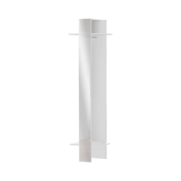Mobile da ingresso Violantino, Armadietto multifunzione, Appendiabiti da parete con specchio, 50x35h190 cm, Bianco
