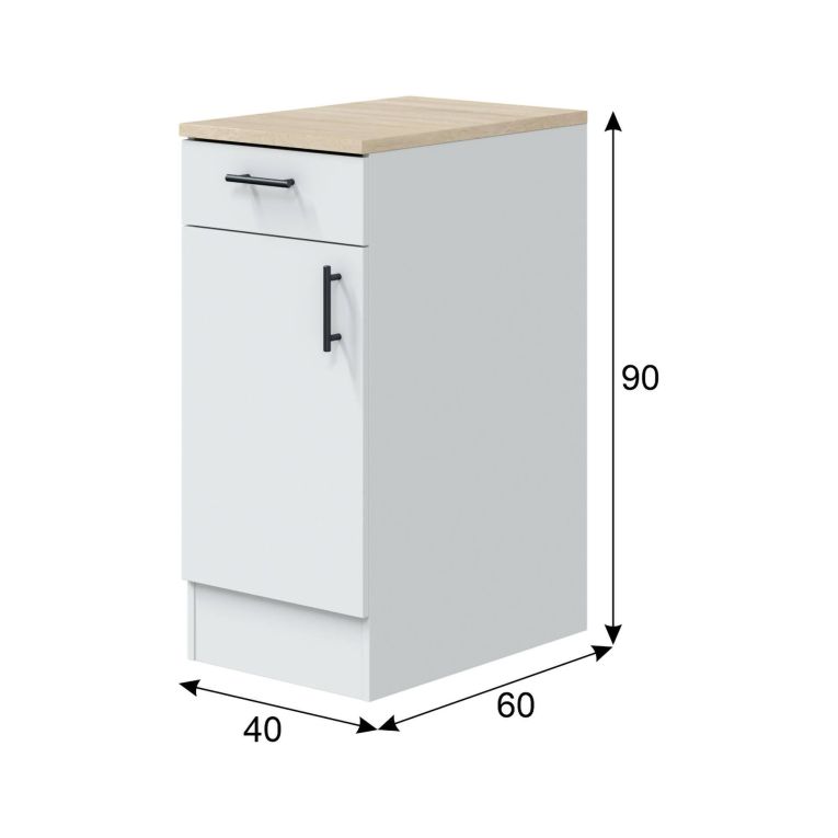 Mobile dispensa 40x90h cm bianco e rovere - Orvia