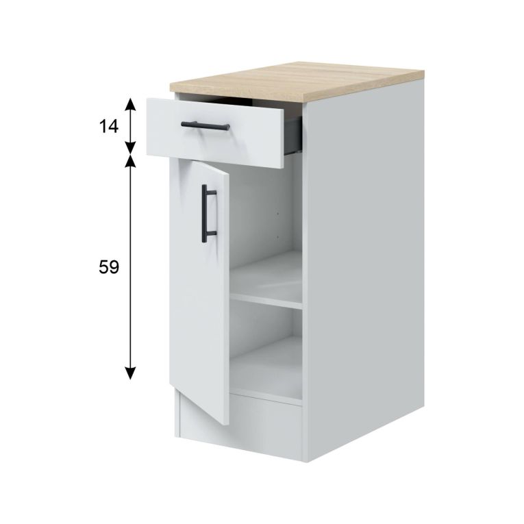 Mobile dispensa 40x90h cm bianco e rovere - Orvia