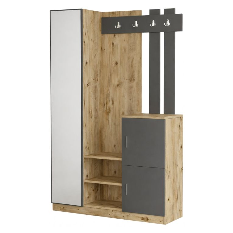 Mobile ingresso 2 ante quercia e antracite 113x179h cm - Arco