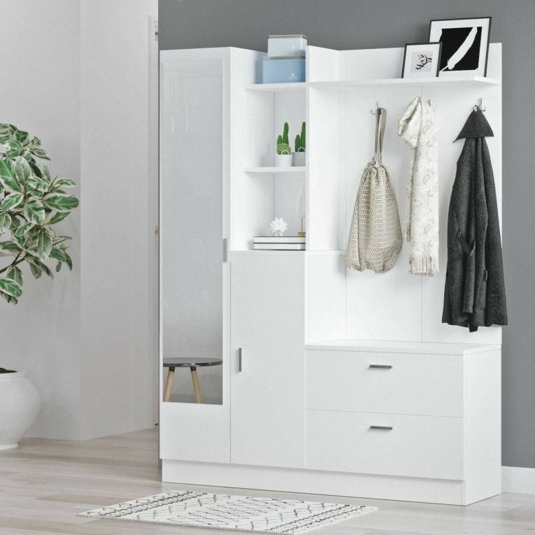 Mobile ingresso appendiabiti bianco 140x181h cm - Anumali