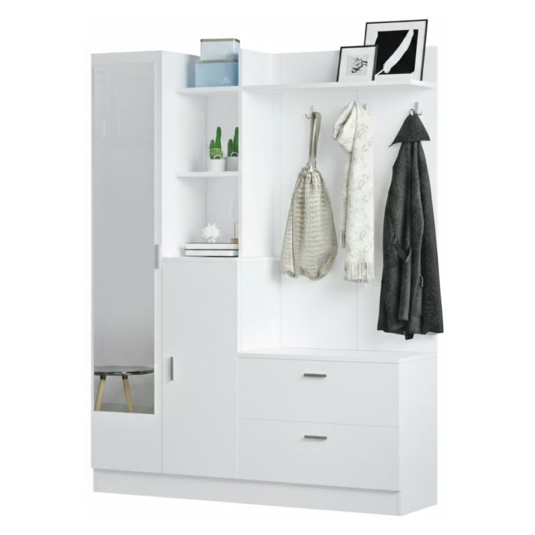 Mobile ingresso appendiabiti bianco 140x181h cm - Anumali