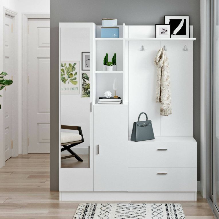 Mobile ingresso appendiabiti bianco 140x181h cm - Anumali