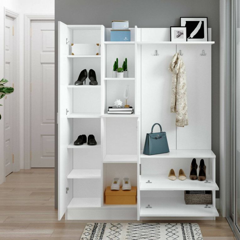 Mobile ingresso appendiabiti bianco 140x181h cm - Anumali