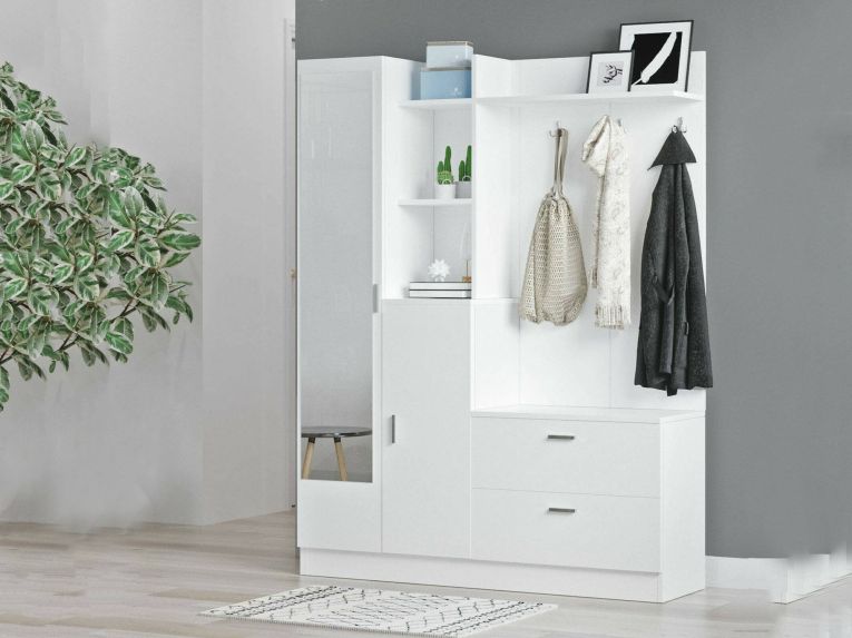 Mobile ingresso appendiabiti bianco 140x181h cm - Anumali
