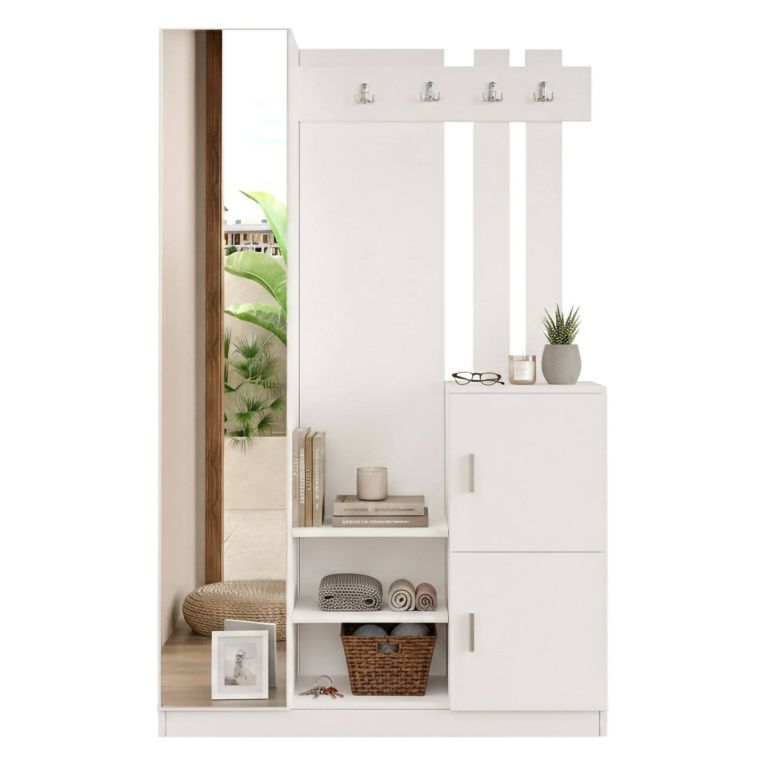 Mobile ingresso chic sospeso 2 ante bianco 113x180h cm - Fernand