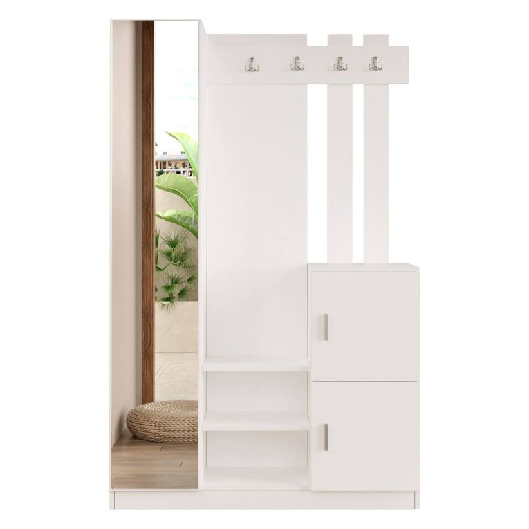 Mobile ingresso chic sospeso 2 ante bianco 113x180h cm - Fernand