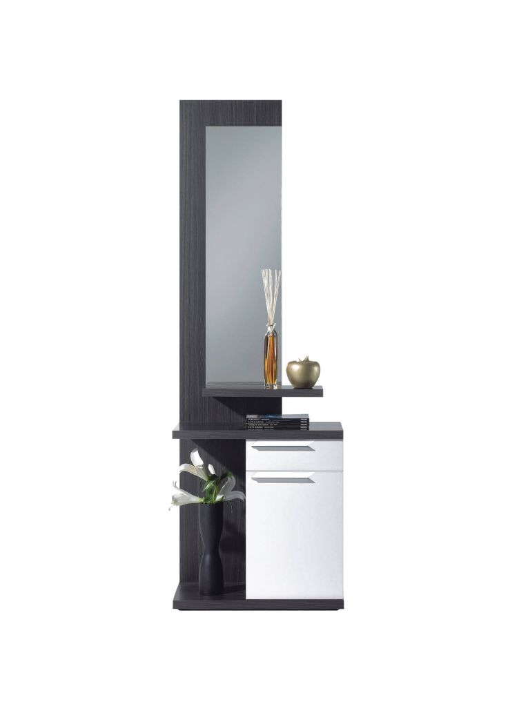 Mobile ingresso con cassetto bianco e grigio cenere 61x186h cm - Axell