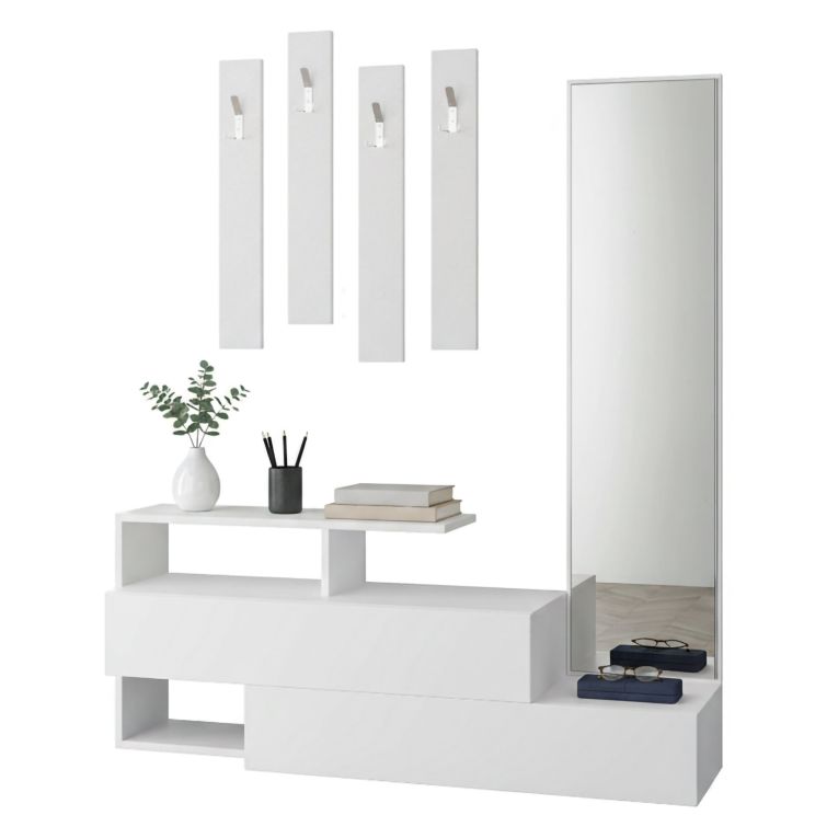 Mobile ingresso da parete 2 ante bianco 137x54h cm - Ofel