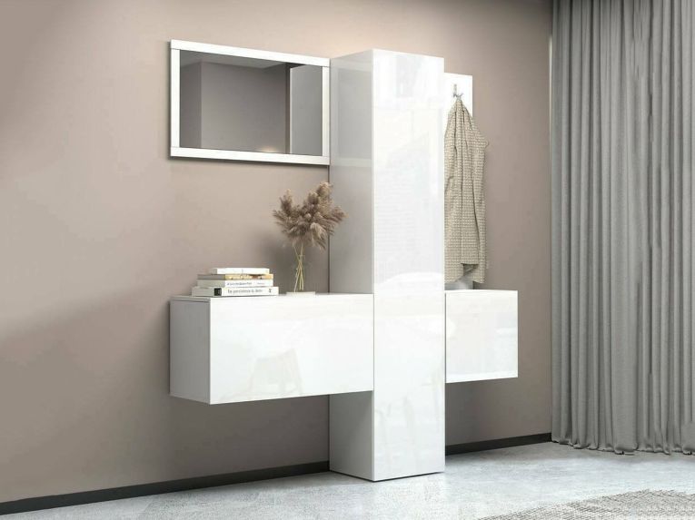 Mobile ingresso da parete 3 ante bianco 170x190h cm - Barengo