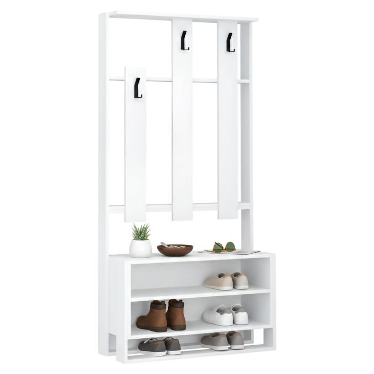Mobile ingresso elegante da parete bianco 90x180h cm - Toraji
