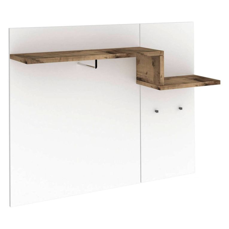 Mobile ingresso sospeso bianco lucido e acero 120x100h cm - Mugello