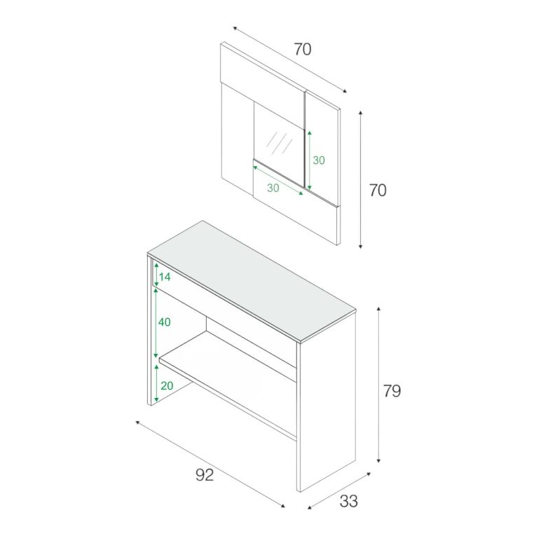 Mobile ingresso sospeso con cassetto rovere e noce 92x79h cm - Alwin