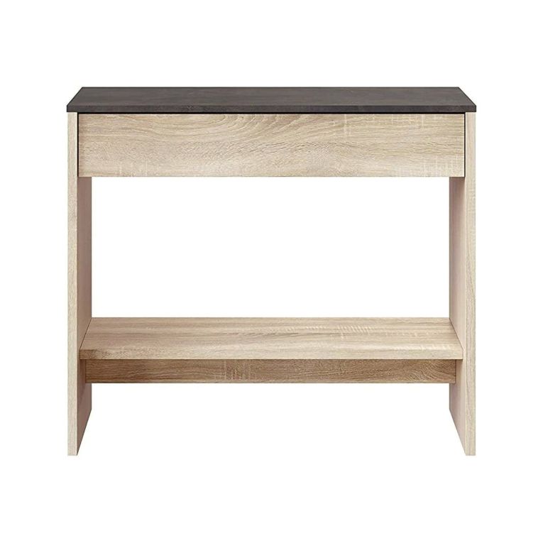 Mobile ingresso sospeso con cassetto rovere e noce 92x79h cm - Alwin
