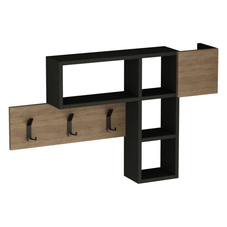 Mobile ingresso sospeso quercia e antracite 99x61h cm - Yagi