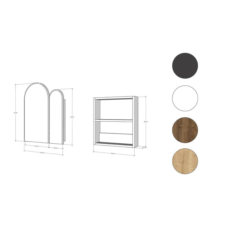 Mobile lavabo 2 ante 50x12x45h cm nero - Paramaribo