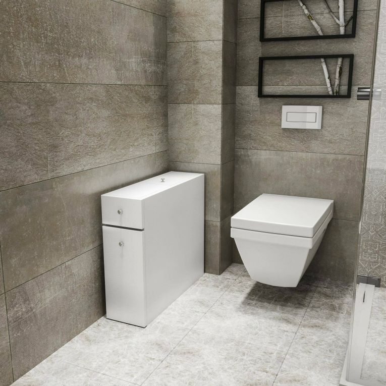 Mobile lavabo 2 cassetti 20x60x55h cm bianco - Isidora
