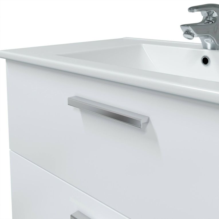Mobile lavabo 2 cassetti 80x45x50h cm bianco lucido - Felix