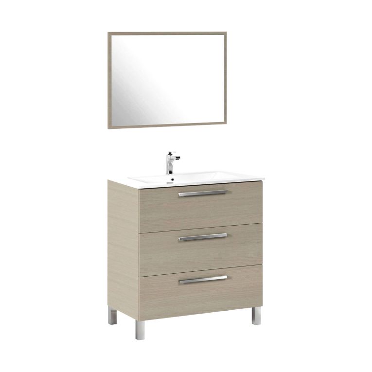 Mobile lavabo 3 cassetti 80x86x45h cm rovere - Elleboro