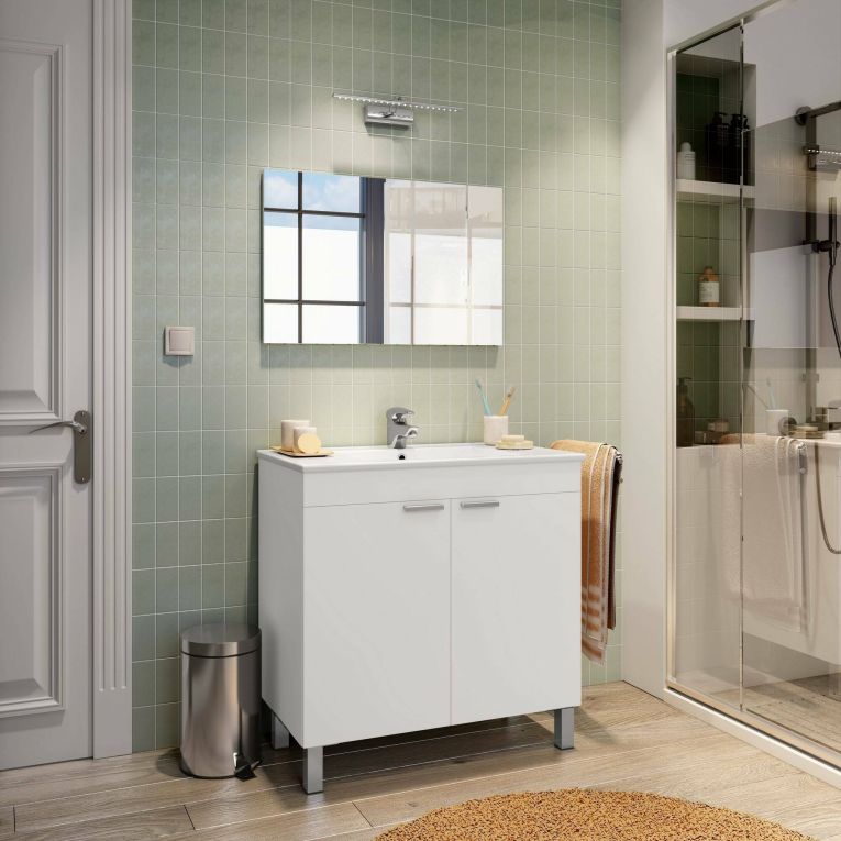 Mobile lavandino 2 ante 80x45x80h cm bianco lucido - Florante