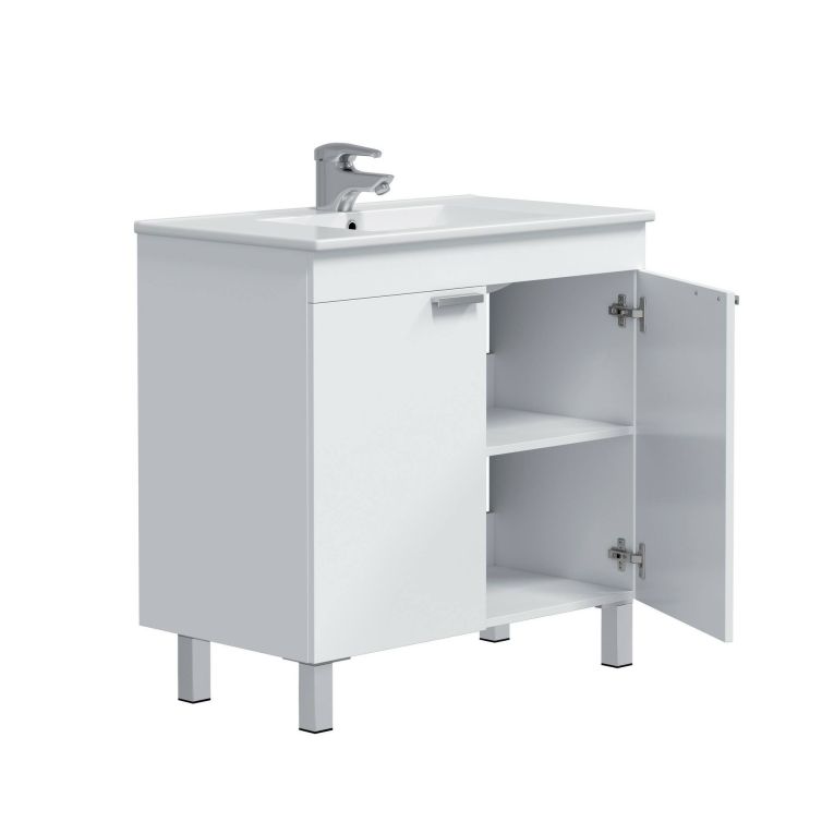Mobile lavandino 2 ante 80x45x80h cm bianco lucido - Florante