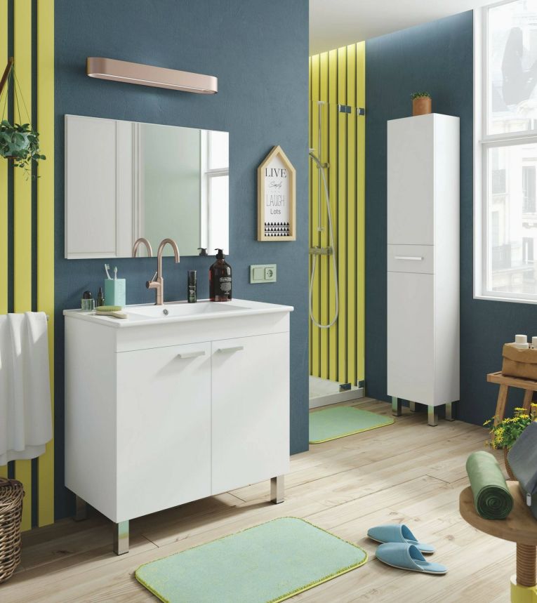 Mobile lavandino 2 ante 80x45x80h cm bianco lucido - Florante