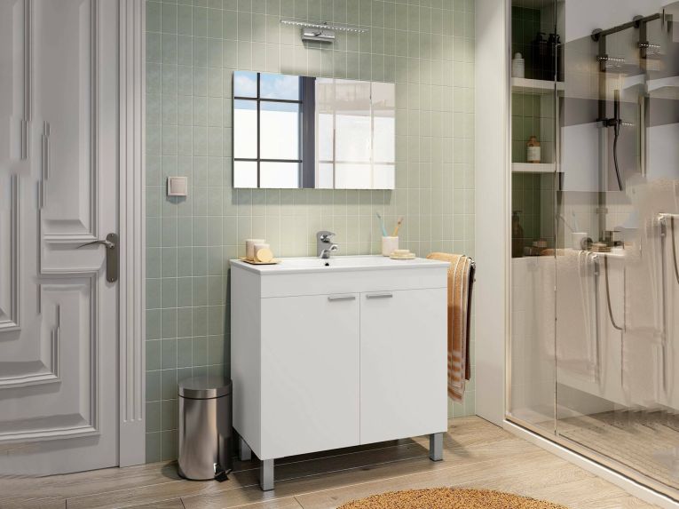 Mobile lavandino 2 ante 80x45x80h cm bianco lucido - Florante