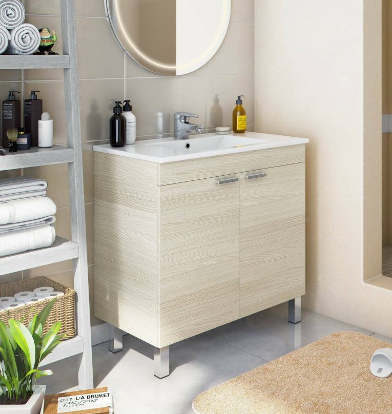 Mobile lavandino 2 ante 80x45x80h cm rovere - Florante