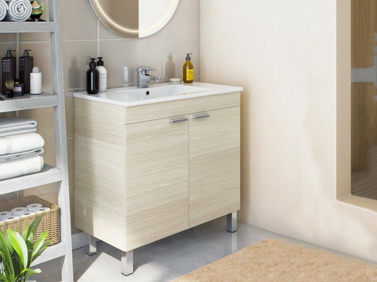 Mobile lavandino 2 ante 80x45x80h cm rovere - Florante