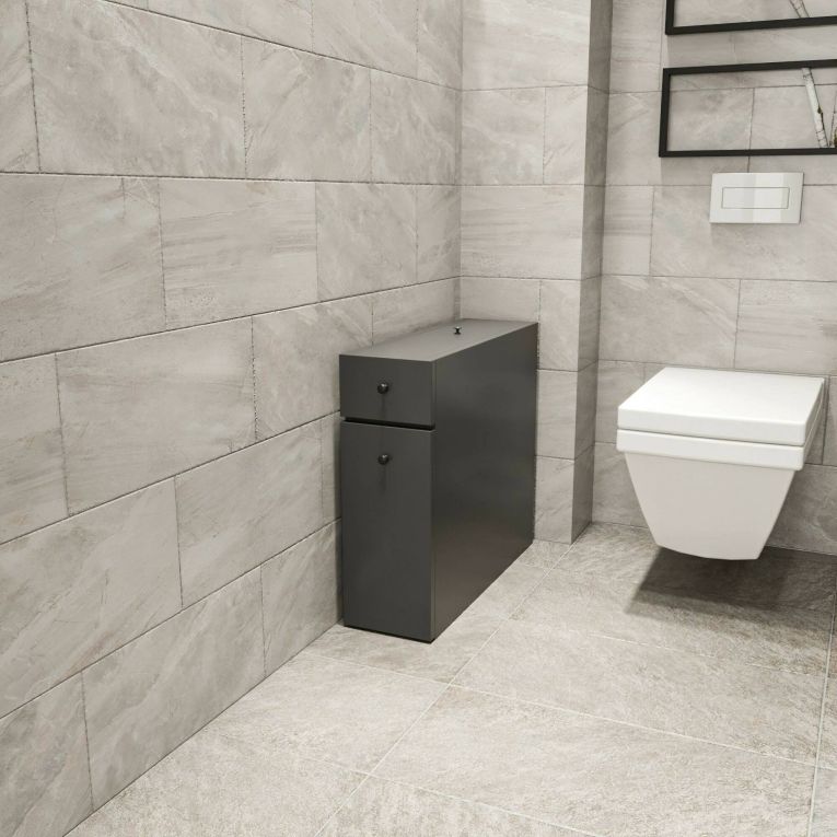 Mobile lavandino 2 cassetti 20x60x55h cm antracite - Isidora