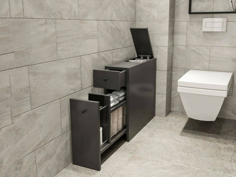 Mobile lavandino 2 cassetti 20x60x55h cm antracite - Isidora