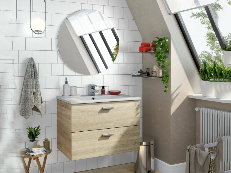 Mobile lavandino 2 cassetti 70x45x50h cm rovere - Tico