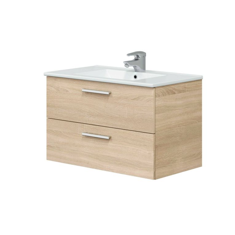Mobile lavandino 2 cassetti 80x45x50h cm rovere - Felix