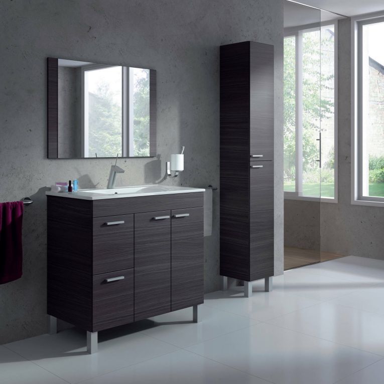 Mobile lavandino 2 cassetti 80x80x45h cm grigio cenere - Aracth