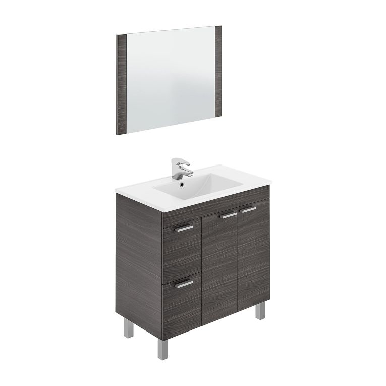 Mobile lavandino 2 cassetti 80x80x45h cm grigio cenere - Aracth