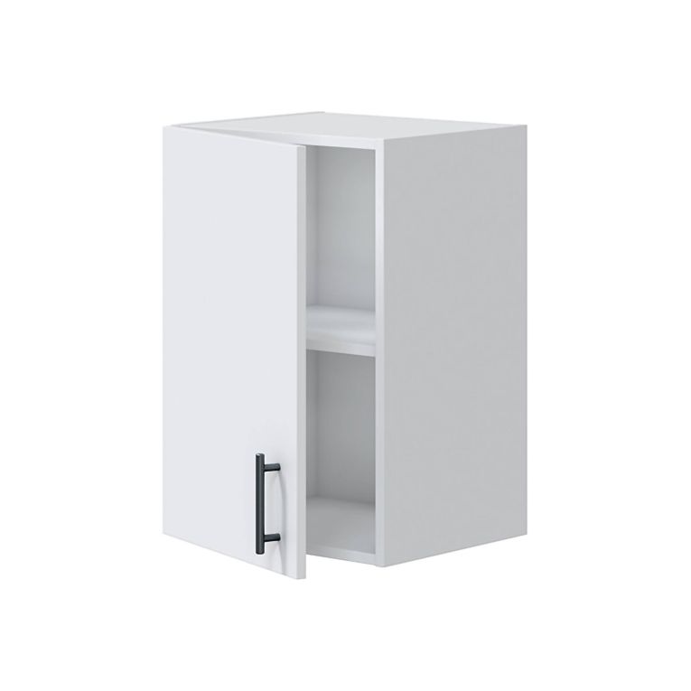 Mobile pensile 1 anta Este, Armadietto sospeso, Mobiletto a muro, Armadio ausiliario multifunzione, 40x34 h59 cm, Bianco