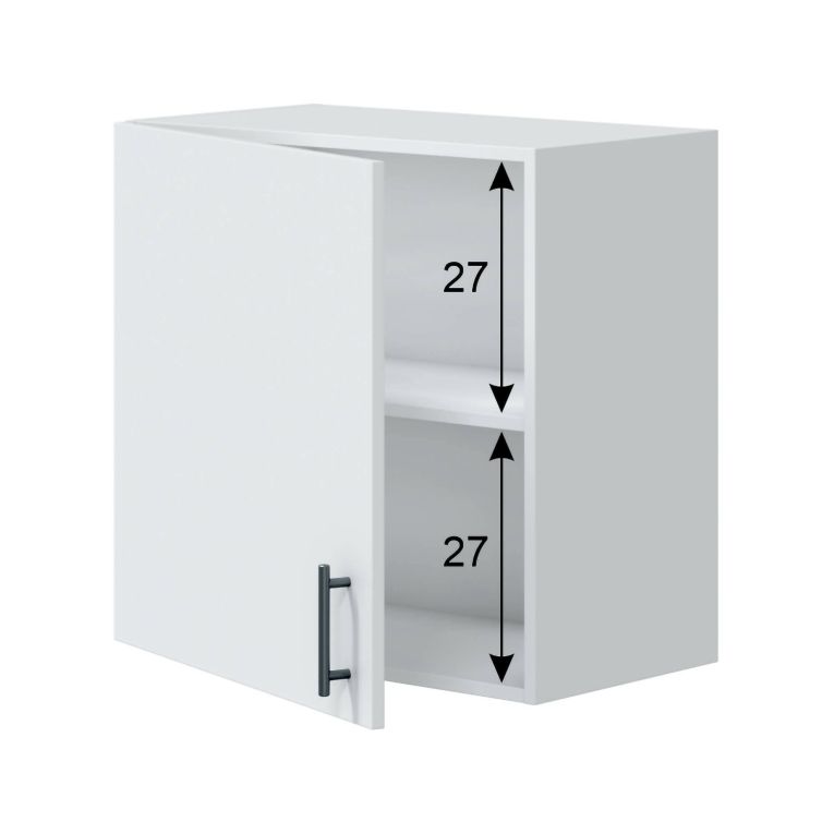 Mobile pensile 1 anta Este, Armadietto sospeso, Mobiletto a muro, Armadio ausiliario multifunzione, 60x34 h59 cm, Bianco