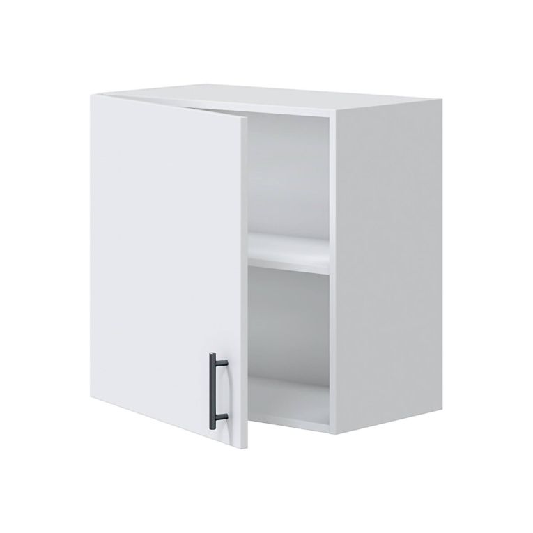 Mobile pensile 1 anta Este, Armadietto sospeso, Mobiletto a muro, Armadio ausiliario multifunzione, 60x34 h59 cm, Bianco