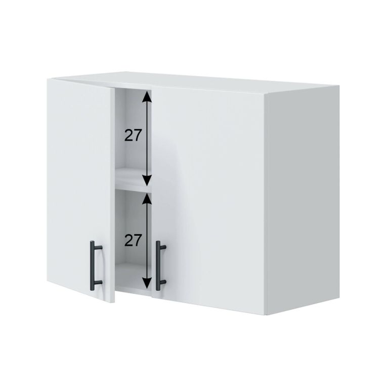 Mobile pensile 2 ante Este, Armadietto sospeso, Mobiletto a muro, Armadio ausiliario multifunzione, 80x34 h59 cm, Bianco