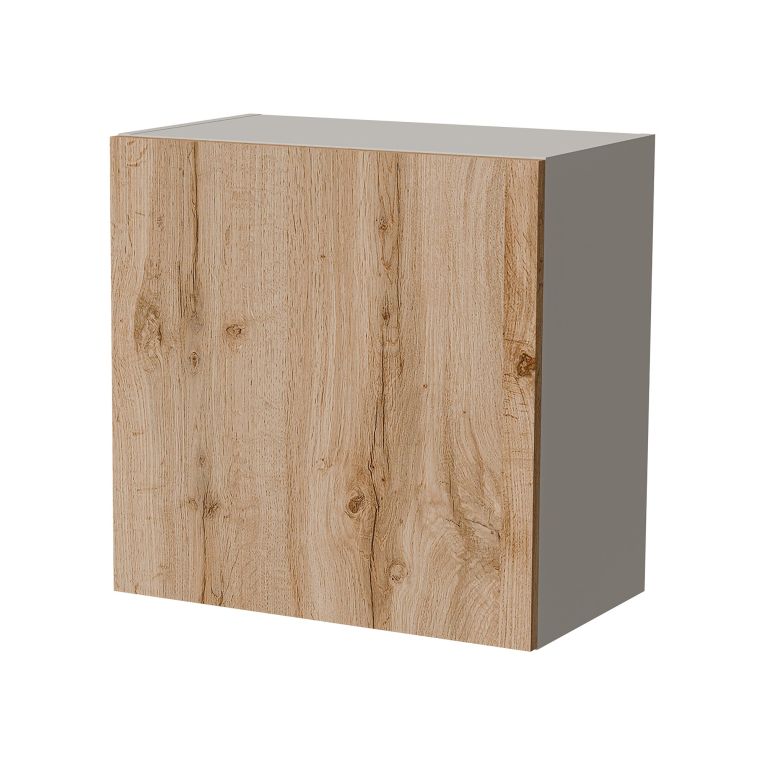 Mobile Pensile Beige Marrone Rovere un Ripiano Modulabile 49.9x50h cm, 2 Vani - Sparone
