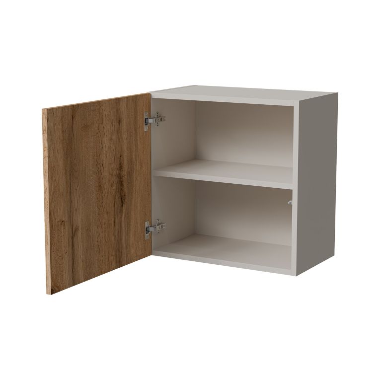 Mobile Pensile Beige Marrone Rovere un Ripiano Modulabile 49.9x50h cm, 2 Vani - Sparone