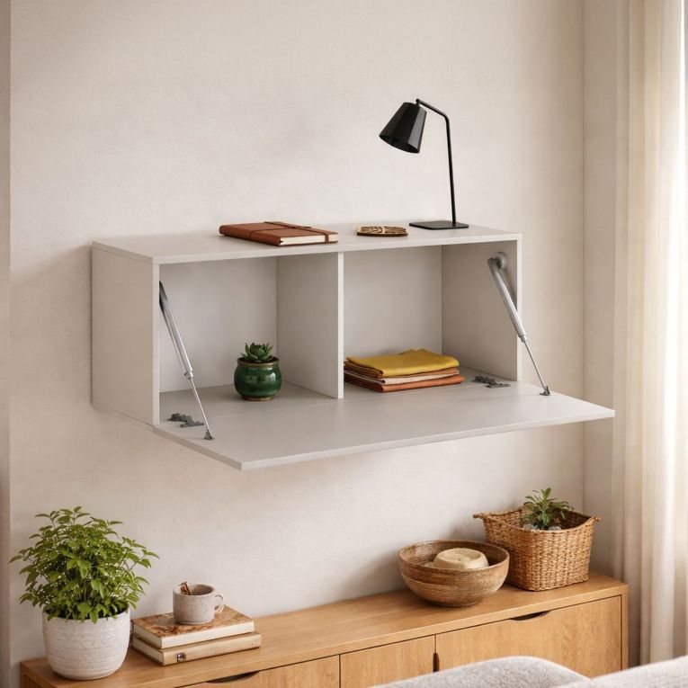 Mobile Pensile Beige Modulabile un Ripiano 100x40h cm, Un'anta - Pimonte