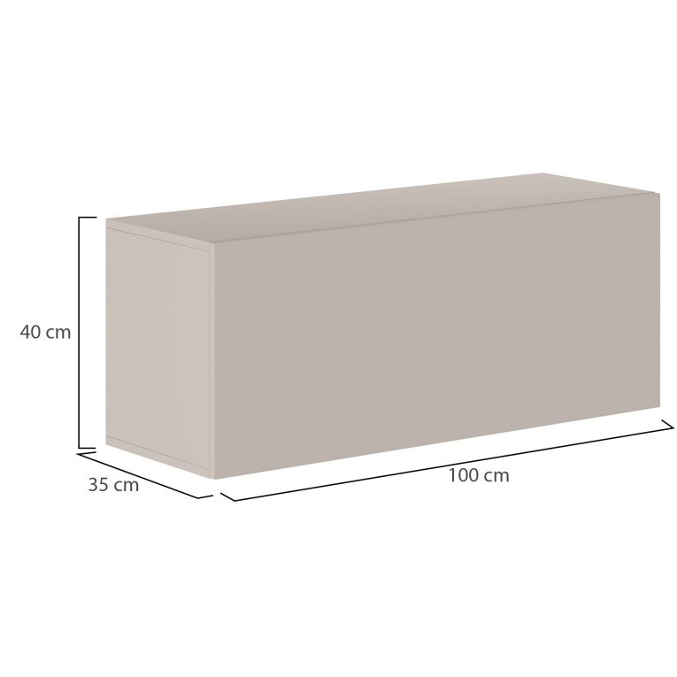 Mobile Pensile Beige Modulabile un Ripiano 100x40h cm, Un'anta - Pimonte