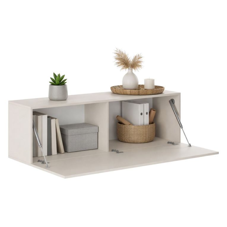 Mobile Pensile Beige Modulabile un Ripiano 150x40h cm, Un'anta - Laghetto